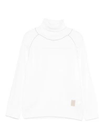 Eleventy Kids' Turtleneck Sweater In White