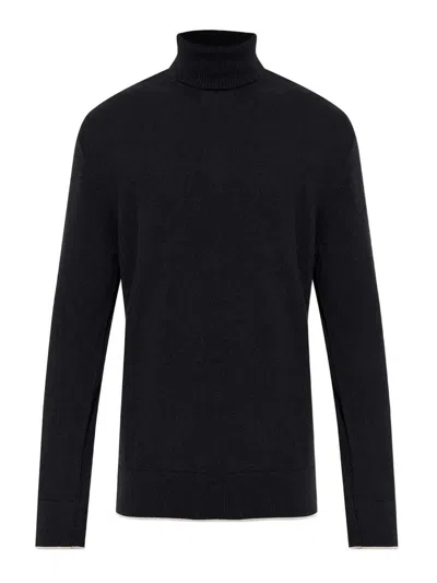 Eleventy Round Neck Sweater Black And Sand