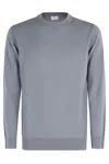 Eleventy Sugar Paper ml Tipping Crewneck Sweater In Gray