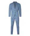 Eleventy Tailored Suit With Chest Pocket And Notched Lapel In Blue