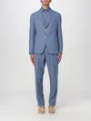 Eleventy Tailored Suit With Chest Pocket And Notched Lapel In Denim