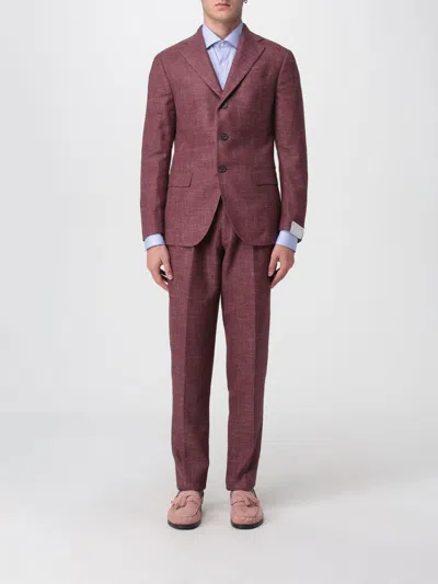 Eleventy Suit  Men Color Raspberry In Burgundy