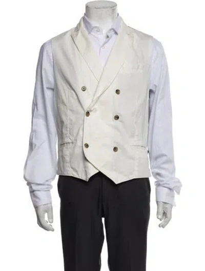 Pre-owned Eleventy Suit Vest In White