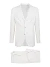 Eleventy Modern Fit White Suit With Notch Lapel In White