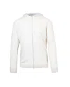Eleventy Beige Full Zip Sweater In White