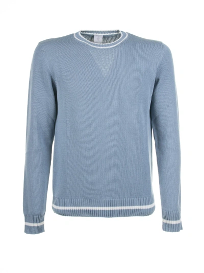 Eleventy Sweater In Denim Bianco