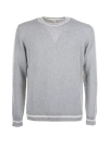 Eleventy Light Gray Crew Neck Sweater In Grigio Chiaro Bianco