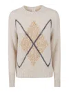 Eleventy Crew Neck Knitted Sweater In White