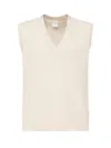 Eleventy Sand Sleeveless V Neck Sweater