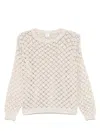 Eleventy Open-knit Sweater In Beige