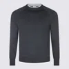 Eleventy Ribbed Crewneck Sweater Contrast Trim In Gray