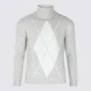 Eleventy Argyle Pattern Crewneck Sweater In Gray