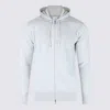Eleventy Ribbed Hooded Crewneck Sweater With Long Sleeves In Gray