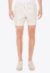 Eleventy Geometric-pattern Beach Shorts In Neutral