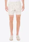 Eleventy Geometric-pattern Beach Shorts In Neutral