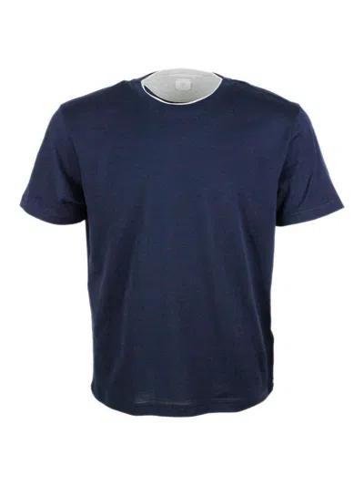 Eleventy T-shirt In Blu - Grigio Chiaro