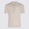 Eleventy Zip Collar Polo Textured Fabric In Beige