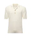 Eleventy Textured Cotton Polo With Ribbed Collar