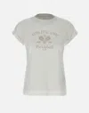 Eleventy White Cotton Lyocell Logo T Shirt In Neutral