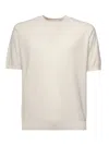 Eleventy Sand Cotton Crew Neck T-shirt In Gray