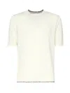 Eleventy Ribbed Accents Knitted T-shirt In White