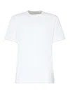 Eleventy Hem And Collar Contrast T-shirt In White+grey
