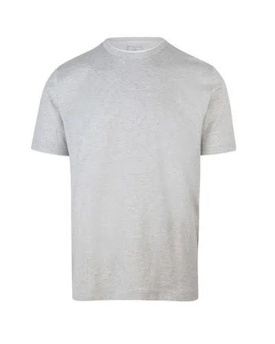 Eleventy Light Grey Cotton Crew Neck T-shirt In Gray