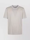 Eleventy Relaxed-fit Beige Cotton T-shirt With Contrasting Accents In White