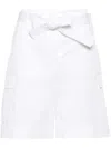 Eleventy Tailored Bermuda Shorts With Belted Waist In White
