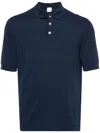 ELEVENTY TAILORED BLUE POLO WITH TRADITIONAL COLLAR AND THREE-BUTTON PLACKET