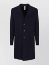 Eleventy Tailored Coat With Flap Pockets And Notch Lapel In Black