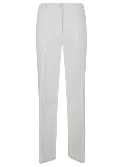 Eleventy Tailored Flared Trousers In Cotton-cashmere Blend In White