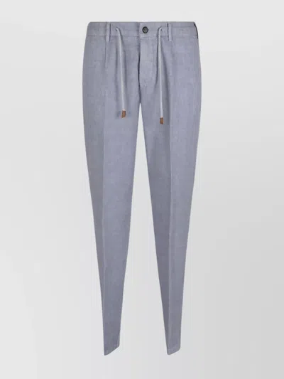 Eleventy Tailored Trousers With Drawstring Waist And Tapered Leg In Gray