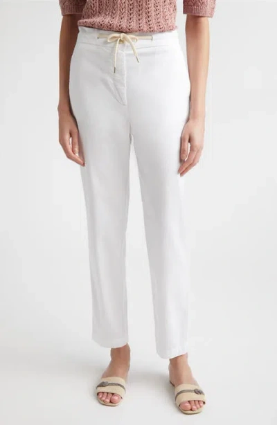 Eleventy Tapered Ankle Pants In White