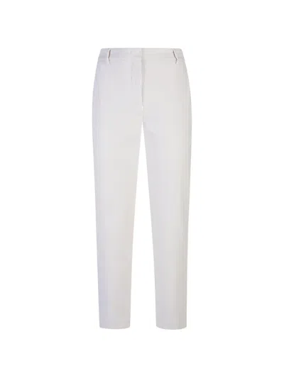 Eleventy Tapered Cropped Trousers In White