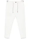 Eleventy Stretch Cotton Joggers In White