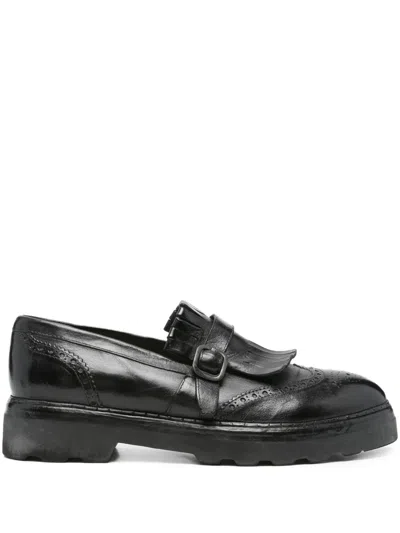 Eleventy Tassel Buckle Shoes In Black