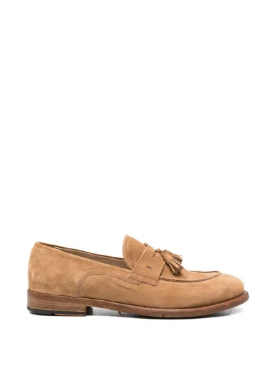 Eleventy Tassel-detail Suede Loafers In Brown