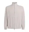 Eleventy Suede Bomber Jacket In Nude