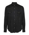 Eleventy Dark Grey Cotton Shirt In Black