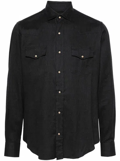 Eleventy Texas Shirt In Grey