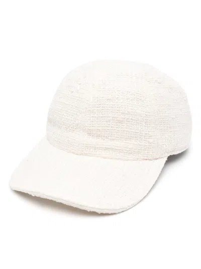 Eleventy Textured Beige Baseball Hat In Neutral
