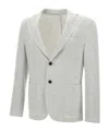 Eleventy Lapel Peak Blazer Back Slits In White
