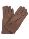 Eleventy Textured Brown Gloves With Plush Lining