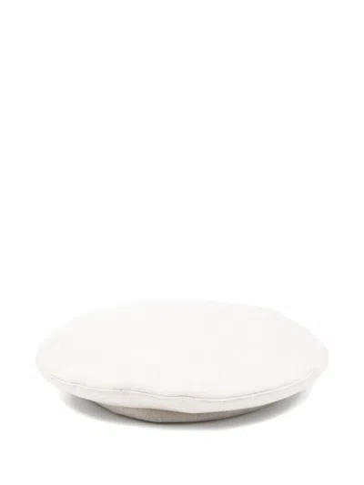 Eleventy Textured-finish Beret In White