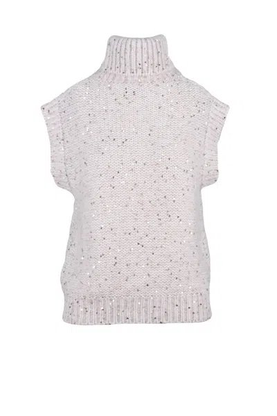 Eleventy Textured Knit Sleeveless Vest In Gray