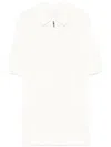 Eleventy Ribbed Texture Zip Detail T-shirt In Weiss