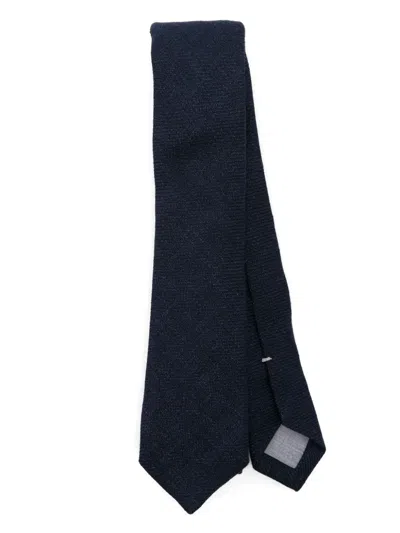 Eleventy Pointed-tip Tie In Blue