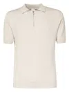 Eleventy Zip Collar Polo Textured Fabric In Neutral