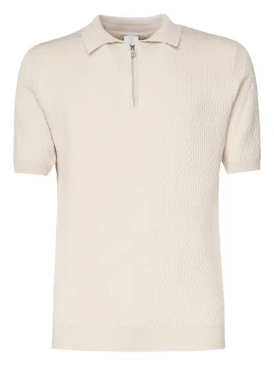 ELEVENTY TEXTURED ZIP-NECK POLO SHIRT